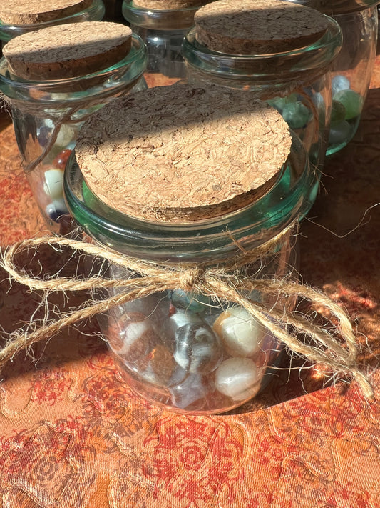 Beach-found marble jars